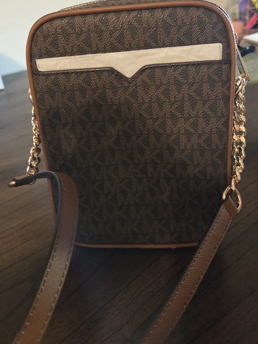 NWT Michael Kors Brown Jet Set Crossbody